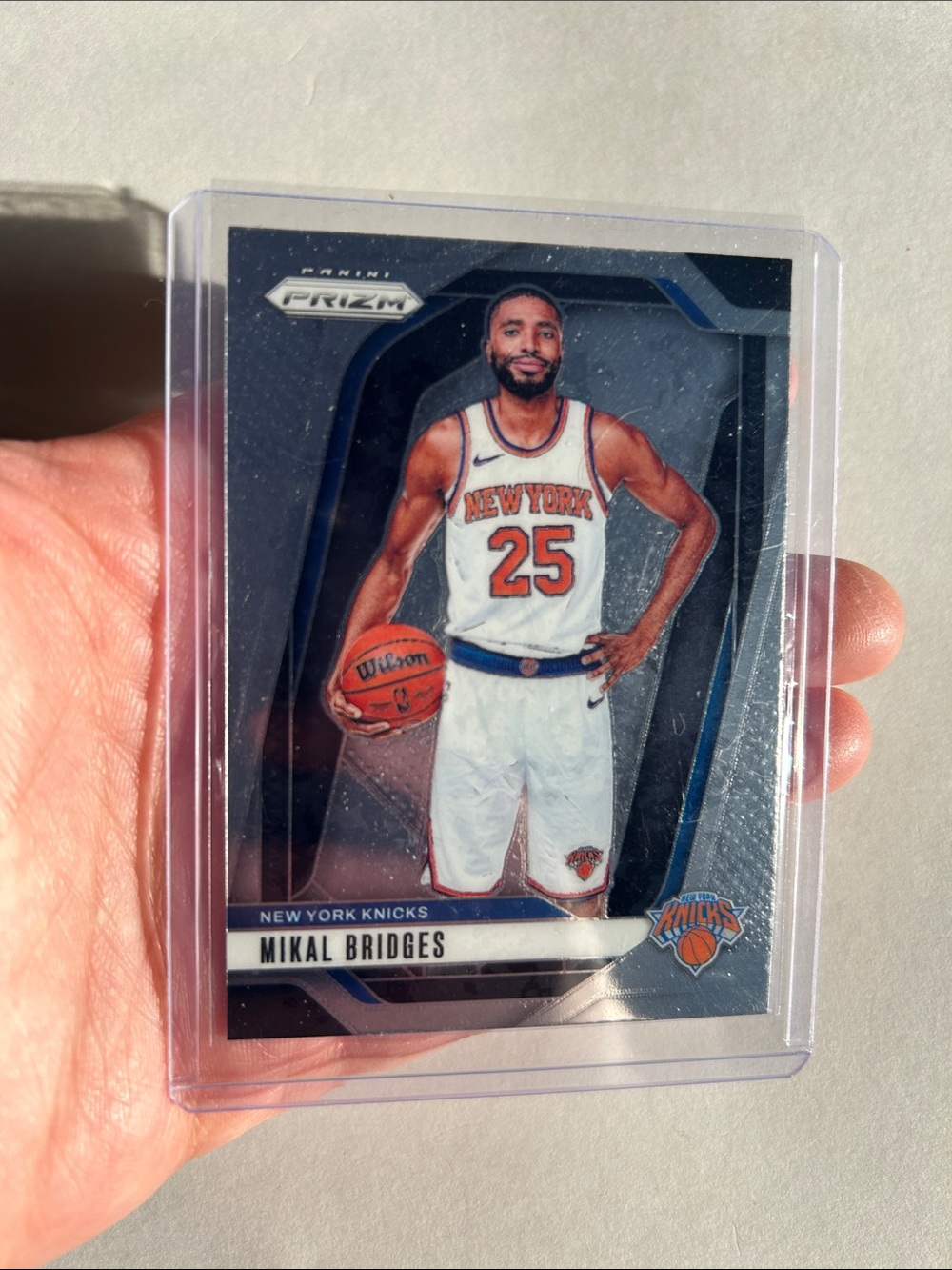 Mikal Bridges New York Knicks Prizm Basketball Card - White/Blue